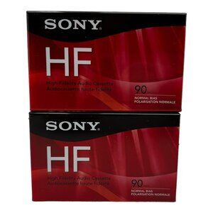 Sony HF 90 Minute Cassette Tape 2 Pk New Factory SealedC-90HFR
